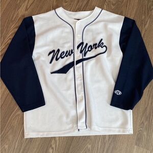 90s New York Spell Out Baseball Jersey Shirt XL sports athletic Yankees retro
